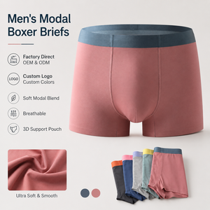 Ropa interior personalizada Loggo para hombre al por mayor 100S, tela modal, archivo interior antibacteriano, ropa interior novedosa de moda de doble capa para hombre - Product Image 1