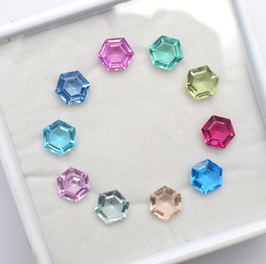 Juego de piedras preciosas de corte hexagonal impecable de zafiro múltiple de laboratorio, piedras preciosas de corindón de laboratorio, 6mm, 8mm, 10mm, 12mm, piedras preciosas sueltas para joyería - Product Image 2