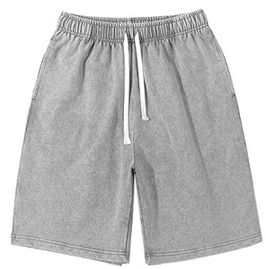 Último modelo 2025 Sweat Short Fleece Cotton con cordón elástico transpirable para hombre Stone Washed Vintage Pink Sweat Shorts - Product Image 4