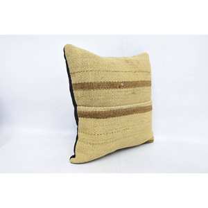 Beige 16x16 pulgadas lana Kantha bordado almohada tejida patrón Vintage almohada - Product Image 3