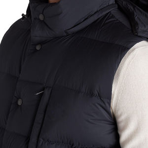 Gilet sans manches à capuche personnalisé pour homme, noir, léger, rembourré, thermique, veste chauffante - Product Image 6