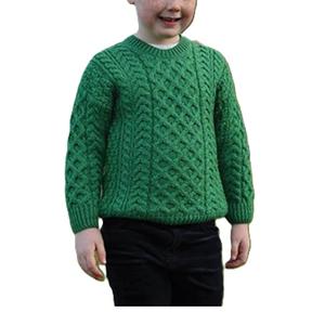 Classic Cable-<b>Knit</b> Pullover Sweater for Boys Thick Wool Blend Winter Season Knitwear with Ribbed Trim - Product Image 6