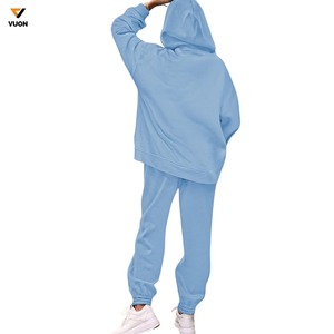 Ensemble 2 pièces avec logo imprimé personnalisé, sweats à capuche surdimensionnés, pantalon ample, vêtements pour femmes, ensemble sweat à capuche et pantalon de survêtement pour femmes - Product Image 2