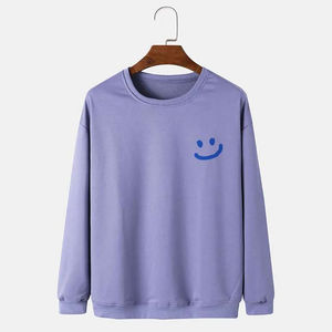 Pull surdimensionné ras du cou sweat femme brodé personnalisé sweats femme imprimé bouffant uni col rond coton gaufré - Product Image 5