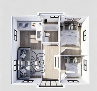 Casa Contenedor Prefabricada Modular Plegable y Expandible de 20 Pies, Fácil de Instalar (fabricada en China)