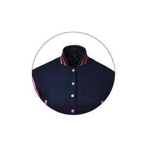 เสื้อแจ็คเก็ตวาร์ซิตี้สีชมพูกรมท่าแบบมีแถบสี พร้อมแขนหนัง สำหรับผู้ใหญ่ ใส่ได้ทั้งชายและหญิง ชุดกีฬา - Product Image 4