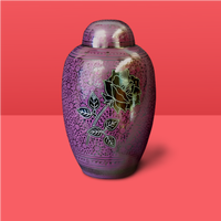 Urna Grande Rosa Bonita con Tapa de Dom Top, Urna Funeraria para Cenizas de Adultos, Ataúd para Guardar Cenizas a Bajo Precio
