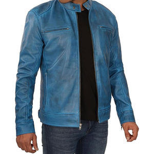 Veste en cuir légère et respirante, logo personnalisé, veste en cuir pour homme, utilisation en extérieur, veste en cuir pour homme - Product Image 3