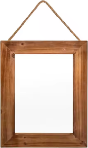 Azora Industries Hot Seller Miroir d'habillage en forme de vague avec cadre en bois marron mural personnalisé long irrégulier incurvé par gribouillis - Product Image 3