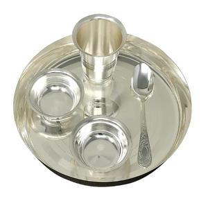 8-Inch Stainless Steel Dinnerware Kitchen Utensils Set with Bowl Spoon and Mug Dishware <b>Metal</b> <b>Plate</b> and Glass for Home Use - Product Image 4