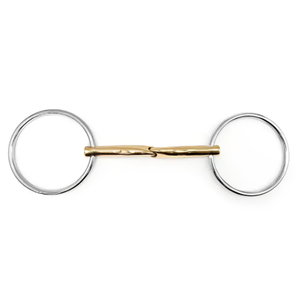 Mèches d'équitation Bradoon en or de qualité supérieure nouvel état grands anneaux lâches embout buccal pour écuries - Product Image 1