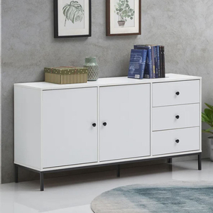 Minimalist Wooden <b>Cabinet</b> with Iron Base KTB68125 - Product Image 3