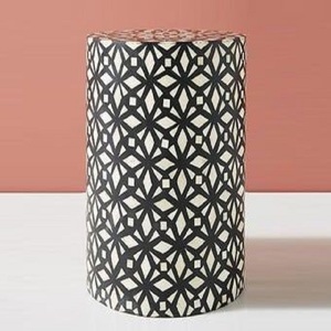 Taburete de incrustaciones de hueso hermoso hecho a mano de lujo/decoración del hogar/mesa de centro - Product Image 2