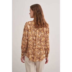 Blusa Elegante con Estampado Floral y Cuello Alto para Mujer, Oficina, Otoño - Product Image 6