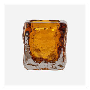 Jarrón Decorativo de Vidrio Artístico Bicolor Ámbar para Decoración del Hogar, Estilo de Mesa y Exhibición Elegante de Flores - Product Image 1