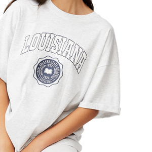 เสื้อยืดคอกลมแขนสั้นสำหรับผู้หญิง,เสื้อยืดคอกลมแขนสั้นผ้าฝ้าย100% สีพื้นพิมพ์โลโก้แบบกำหนดเอง - Product Image 5