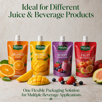 Op maat bedrukte staande sapzak met tuit, BPA-vrij, food grade, flexibele Doypack voor dranken, fruitpuree en vloeibare verpakkingen