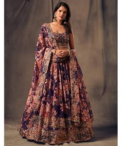 Ropa tradicional india Heavy Zari Work Bordado Secuencia Trabajo Ropa nupcial Lehenga Choli Colecciones para función de boda Desgaste - Product Image 6