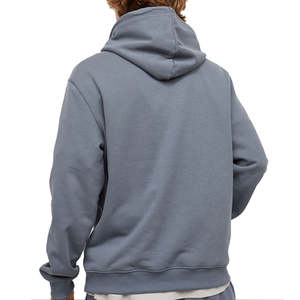 Sudadera con capucha personalizada de talla grande de invierno de color sólido más forro polar grueso de ajuste holgado con patrón de logotipo impreso y cuello con capucha - Product Image 4