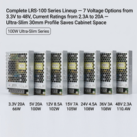 Alimentation à découpage LRS-100-15 100W 15V 7A, convertisseur AC/DC industriel SMPS ultra-mince 30mm CE