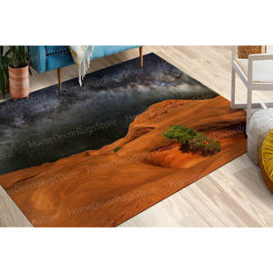 Starry Sky View Printed <b>Rug</b>, Farmhouse Decor, Landscape, <b>Chenille</b> Fabric,Nonwoven Thin <b>Rug</b> - Product Image 1