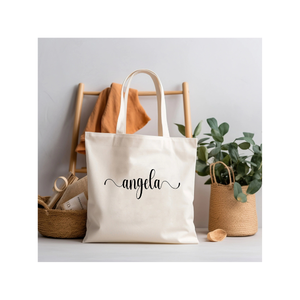 Minimalista reutilizable 100% algodón ligero hecho a mano OEM ODM servicio indio personalizado Ill Be bolsa bordada uso diario bolsa de mano - Product Image 2