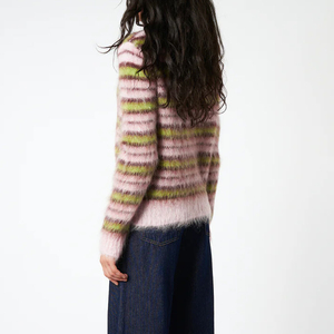 Pull en mohair pour femme, qualité supérieure, anti-plis, respirant, col tendance, coupe ample, tricoté, chaud, 180g – Meilleure vente en gros - Product Image 3