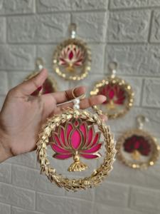 Kaleera brazalete pequeño colgante decoración del hogar colgantes de loto inauguración de la casa decoración de la boda telón de fondo Diwali templo Toran Bandarwar - Product Image 5