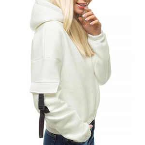 เสื้อสวมหัวสีพื้นสำหรับผู้หญิงเสื้อสเวตเตอร์มีฮู้ดแนวสตรีทวอล์คเกอร์ใส่ฤดูใบไม้ร่วงฤดูหนาว - Product Image 2