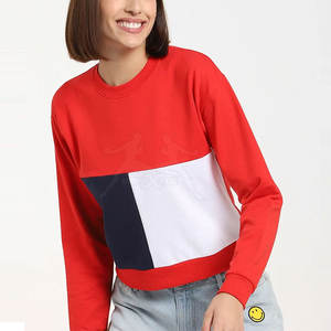 Sudadera informal con cuello redondo y textura suave para Streetwear Look Sudadera de algodón suave para mujer - Product Image 1