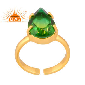 Superventas plata esterlina Natural Bio cromo diópsido doblete cuarzo piedra preciosa anillo ajustable joyería para mujer regalo para ella - Product Image 1