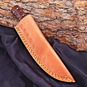 Damascus Hunting <b>Knife</b> Custom Made with Pakkawood <b>Handle</b> Damascus Steel Blade Sheath OEM Support Fixed Blade Camping <b>Knife</b> - Product Image 5