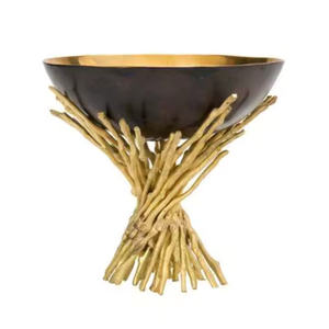 Soporte de cuenco decorativo de Metal de diseño antiguo único, suministros de diseñador hechos a mano, sombra antigua de latón para uso alimentario, novedad - Product Image 3