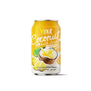 Coconut Milk Drink w Pineapple | 330ml (Pack of 24) VINUT, Plant Based, Non-GMO, No Added Sugar, Essential Electrolytes, OEM ODM