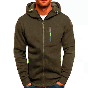 Haute qualité hommes sweats à capuche rouge coton polaire sweat à capuche zippé hiver sweat polaire chaud lourd fermeture éclair sweats à capuche pour hommes - Product Image 4