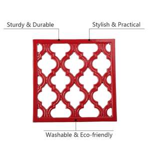 Dessous de plat rond décoratif en métal en fonte antique robuste décor à la maison intérieur extérieur maison cuisine ustensiles de cuisine dessous de plat en métal - Product Image 6