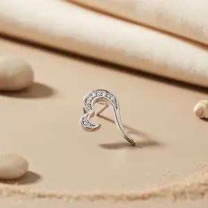 Collier avec pendentif en forme de cœur en argent 925 avec diamants pour femmes, bijoux de qualité supérieure - Product Image 2