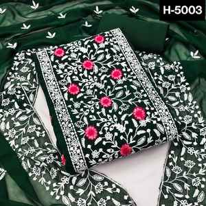 Style indien Georgette Salwar Kameez costume broderie travail femmes robe de mariée y compris Dupatta fait confortable - Product Image 3