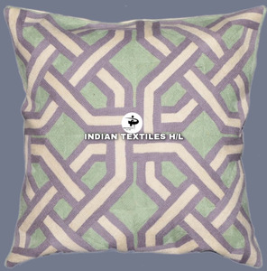 Funda de cojín cosida con cadena de lana bordada Cachemira hecha a mano de lana de diseñador para sofá sala de estar producto de venta caliente de ITHL - Product Image 5