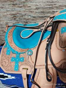 Ensemble de selle de cheval de course de baril occidental en cuir de qualité supérieure indien équipement d'équitation anglais personnalisé de haute qualité meilleur - Product Image 6