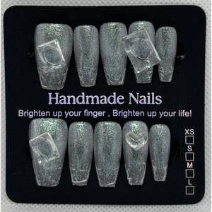 Unghie Artificiali Effetto Vetro Marino con Punte Grandi - Product Image 1