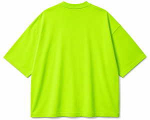 Camiseta de Manga Corta Extra Grande para Hombre con Logotipo Personalizado, 100% Algodón Jersey, Suave, Casual, Cuello Redondo, Diseño con Letras Impresas en la Parte Delantera, Verde Neón - Product Image 2