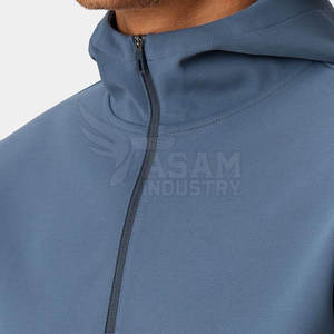Custom Blank Quarter Zip Hoodies Running Training Lightweight Quarter Zip Hoodies for Men - Product Image 3