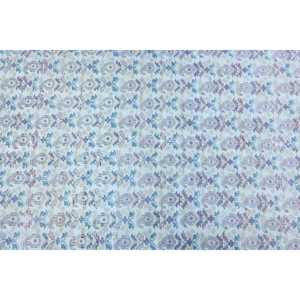 Alfombra Turca Vintage Pequeña de 2.8x4.7 pies, Alfombra con Diseño de Plantas y Árboles en Azul y Rosa - Product Image 5