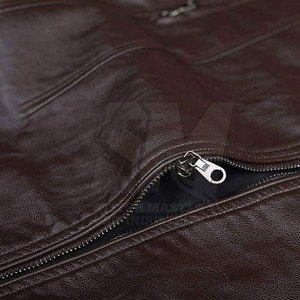Blouson en cuir pour homme, nouvelle collection 2026, coupe-vent, col montant, logo frontal, haute qualité, vente chaude - Product Image 6