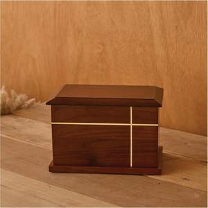 Handcrafted Walnut Cross Urn <b>for</b> Cremation <b>Ashes</b> Solid Wood Urn <b>for</b> Adults Up to 200lbs TSA Approved Decorative Memorial Urn - Product Image 3