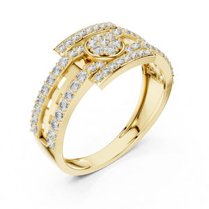 Bague en or blanc 14 carats avec diamant rond cultivé en laboratoire pour un usage quotidien, pour femmes |   Nouveau diamant cultivé 0,64 carat certifié IGI Luxe - Product Image 4