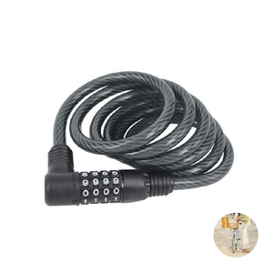 Verrou à câble en acier anti-effraction ONELUS modèle 20 avec clé, revêtement en PVC, serrure à combinaison sécurisée pour le rangement des vélos, pliable, antivol - Product Image 1