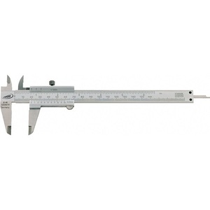 HELIOS PREISSER Calibrador de Bolsillo de 150 mm DIN 862 con Deslizamiento Suave, Tornillo de Bloqueo y Cinta Métrica Cuadrada de Alta Calidad - Product Image 1