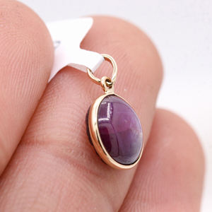 Vente en gros de pendentif en pierre précieuse rubis naturel taillé en or jaune massif 14 carats serti de lunette bijoux faits à la main pour femmes pour les fêtes - Product Image 2